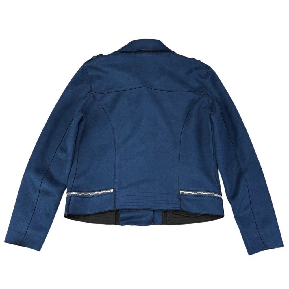 LIVERPOOL Moto Microsuede Zip Jacket Size XS Navy - Picture 6 of 6